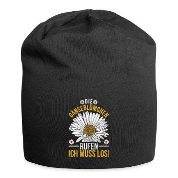 Gänseblümchen rufen Maßliebchen Blume - Jersey-Beanie - Schwarz - Vorne