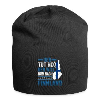 Nur nach Finnland Spruch Flagge Skandinavien - Jersey-Beanie - Schwarz - Vorne