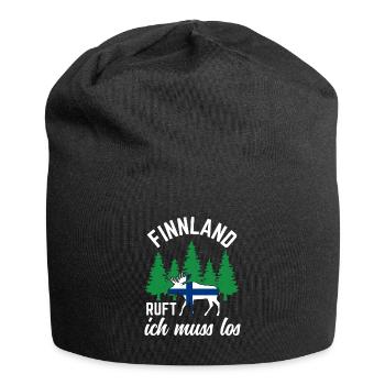 Finnland ruft Flagge Skandinavien Elch - Jersey-Beanie - Schwarz - Vorne