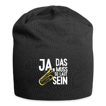 Tuba muss so laut Instrument Tubaspieler Tubist - Jersey-Beanie - Schwarz - Vorne
