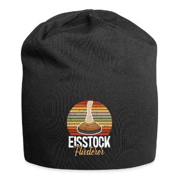 Retro Eisstockschießen Eisstock Flüsterer Stocksch - Jersey-Beanie - Schwarz - Vorne