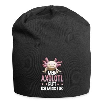 Mein Axolotl ruft Schwanzlurch - Jersey-Beanie - Schwarz - Vorne