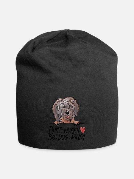 tibet-terrier - Jersey-Beanie - Schwarz