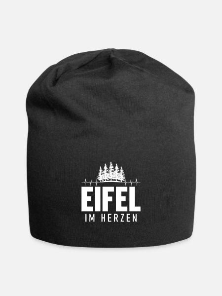 Eifel im Herzen Herzschlag Pfalz Pfälzer - Jersey-Beanie - Schwarz