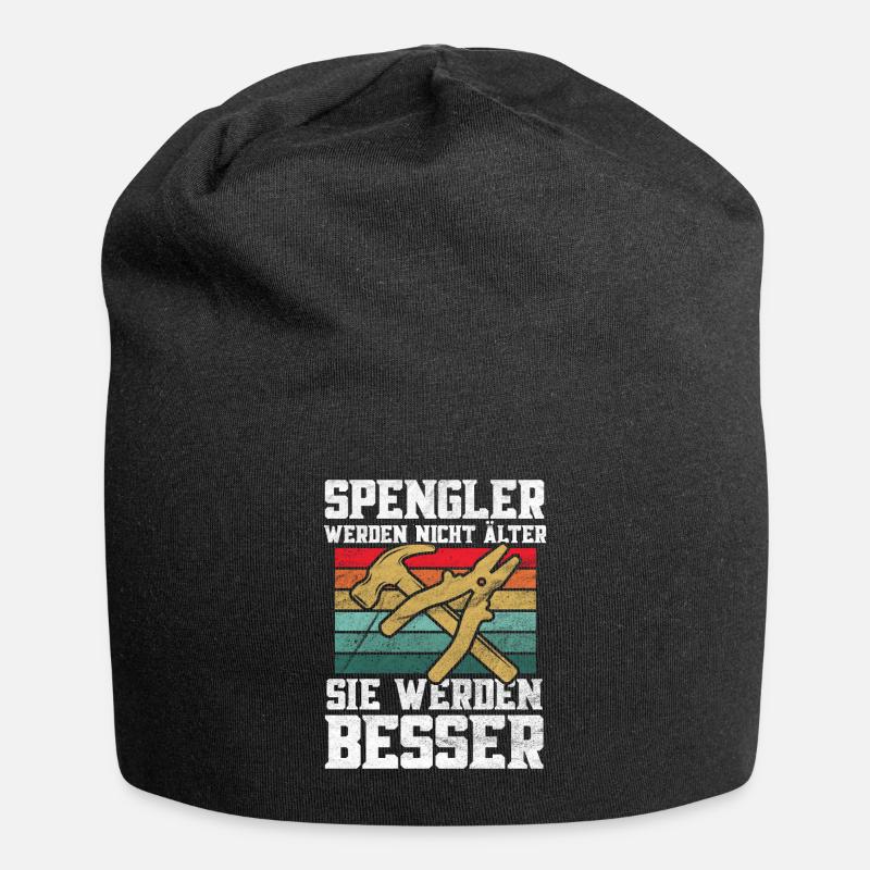 Klempner Spengler werden besser Retro - Jersey-Beanie - Schwarz