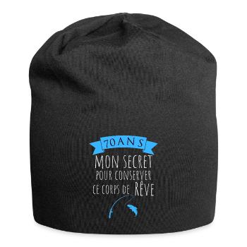 70 ans corps de rêve pêcheur, 70ème anniversaire - Bonnet en jersey - noir - Devant