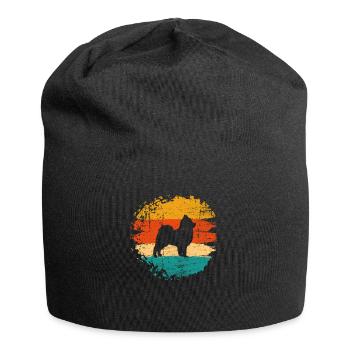 Pomeranian dog lover Retro vintage Gift idea - Jersey Beanie - black - Front