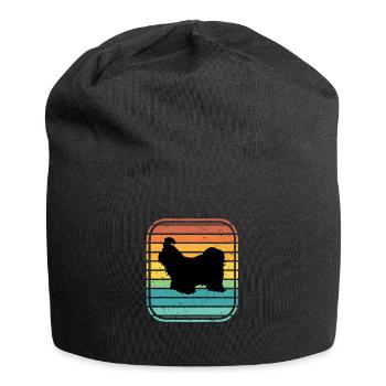Shih Tzu dog lover Retro vintage Gift idea - Jersey Beanie - black - Front
