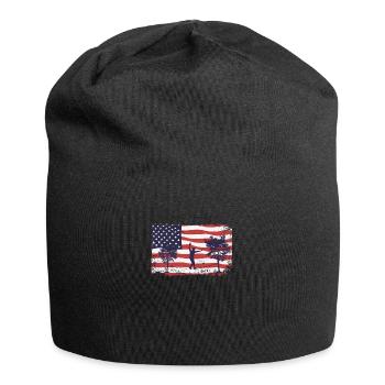 Slackline du drapeau américain - Bonnet en jersey - noir - Devant
