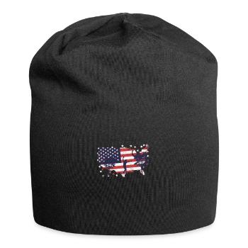 Amerikanische Flagge Slackline - Jersey-Beanie - Schwarz - Vorne