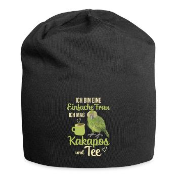 Ich mag Kakapos und Tee Papagei - Jersey-Beanie - Schwarz - Vorne
