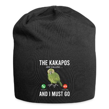 Die Kakapos rufen ich muss los Papagei - Jersey-Beanie - Schwarz - Vorne