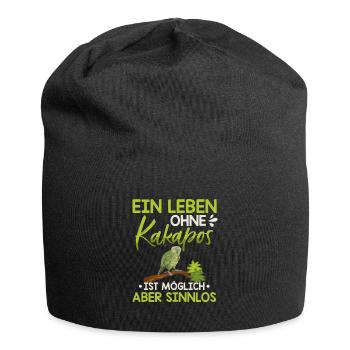 Ein Leben ohne Kakapos ist sinnlos Papagei - Jersey-Beanie - Schwarz - Vorne