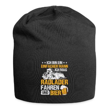 Radlader und Bier Radladerfahrer Bauarbeiter - Jersey-Beanie - Schwarz - Vorne