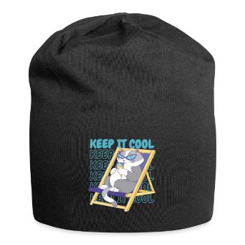 Ice Cream Summer Beach Ice Cream Holiday Cat - Jersey Beanie - black - Front