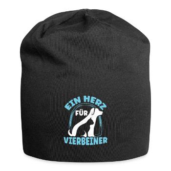 Tierarzthelferin Herz für Vierbeiner TFA Veterinär - Jersey-Beanie - Schwarz - Vorne