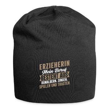 Erzieherin mein Beruf besteht aus Kindergarten - Jersey-Beanie - Schwarz - Vorne
