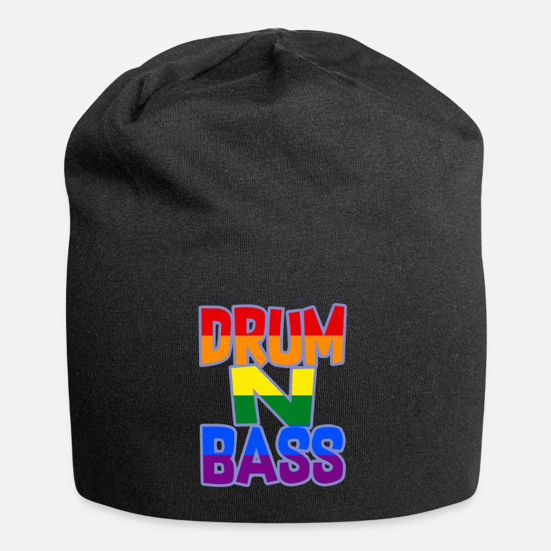 Drum n Bass DNB Rainbow Pride Rework - Jersey-Beanie - Schwarz