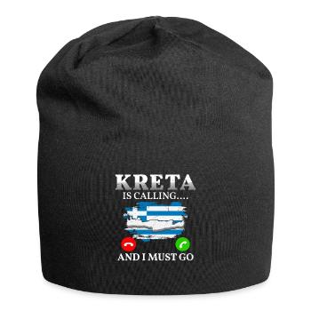 Kreta ruft ich muss los Griechenland Urlaub - Jersey-Beanie - Schwarz - Vorne