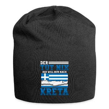 Kreta der tut nix Griechenland Urlaub - Jersey-Beanie - Schwarz - Vorne