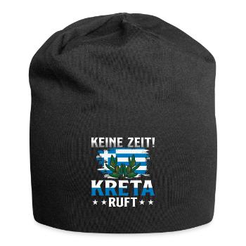 Keine Zeit Kreta ruft Griechenland Urlaub - Jersey-Beanie - Schwarz - Vorne