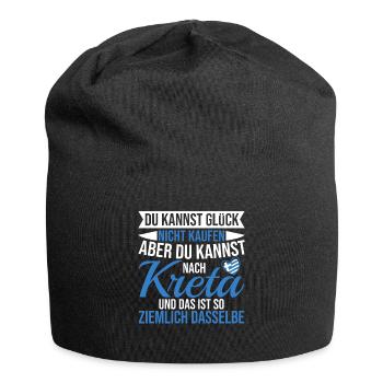 Kreta Glück Griechenland Urlaub - Jersey-Beanie - Schwarz - Vorne