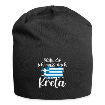 Platz da Kreta Griechenland Urlaub - Jersey-Beanie - Schwarz - Vorne