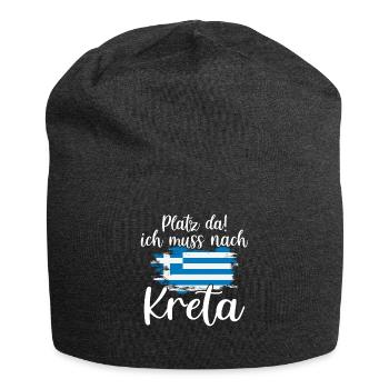 Platz da Kreta Griechenland Urlaub - Jersey-Beanie - Anthrazit - Vorne