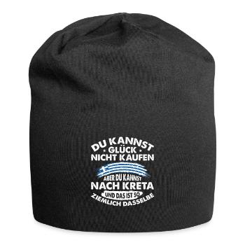 Kreta Glück Griechenland Urlaub - Jersey-Beanie - Schwarz - Vorne