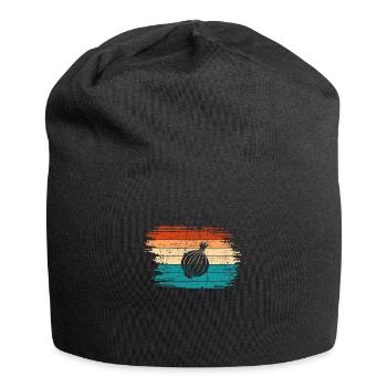 Onion Lover Retro Vegetables Vegan Gift idea - Jersey-Beanie - Schwarz - Vorne