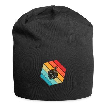 Onion Lover Retro Vegetables Vegan Gift idea - Jersey-Beanie - Schwarz - Vorne