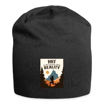 HIIT, Fitness Frau - Jersey-Beanie - Schwarz - Vorne