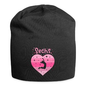 6. Geburtstag Volleyball Volleyballerin Mädchen - Jersey-Beanie - Schwarz - Vorne