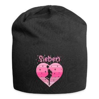 7. Geburtstag Tochter Mädchen Cheerleader - Jersey-Beanie - Schwarz - Vorne