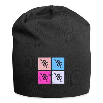 Snake Retro Reptile Python Gift idea - Jersey-Beanie - Schwarz - Vorne