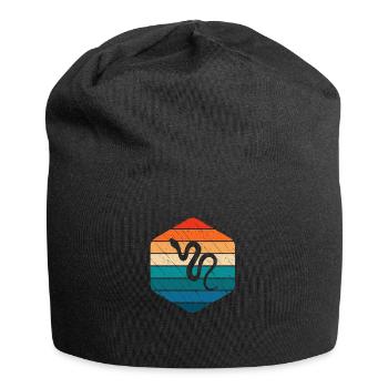 Snake Retro Reptile Python Gift idea - Jersey-Beanie - Schwarz - Vorne
