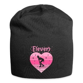 Herz Liebe Sport Rollschuh Mädchen 11. Geburtstag - Jersey-Beanie - Schwarz - Vorne