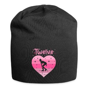 Herz Liebe Sport Rollschuh Mädchen 12. Geburtstag - Jersey-Beanie - Schwarz - Vorne