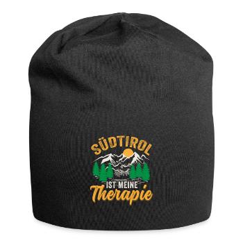 Südtirol ist meine Therapie Südtiroler - Jersey-Beanie - Schwarz - Vorne