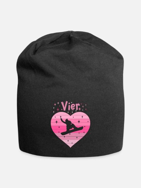4. Geburstag Snowboard Skiurlaub Mädchen Tochter - Jersey-Beanie - Schwarz