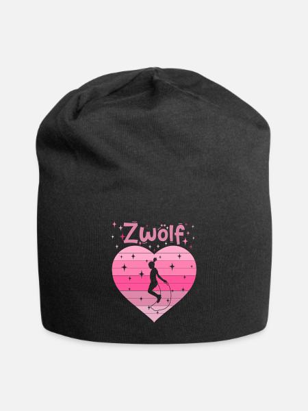 12. Geburstag Seilspringen Mädchen Tochter - Jersey-Beanie - Schwarz