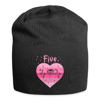 5. Geburtstag Lesen Bücher Buch Mädchen Tochter - Jersey-Beanie - Schwarz - Vorne