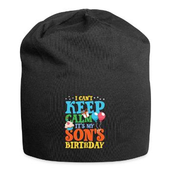 Geburtstag Sohn - Jersey-Beanie - Schwarz - Vorne