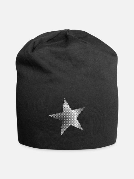 Stern Punkte - Jersey-Beanie - Schwarz