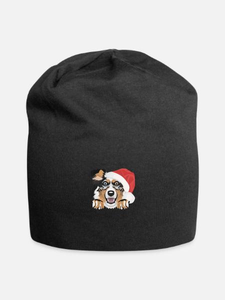 Australian Shepherd Merry Christmas - Jersey Beanie - black