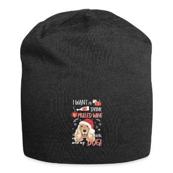 Deutsch Cocker Spaniel Vin chaud Noël - Bonnet en jersey - charbon - Devant