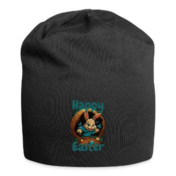 happy Easter Easter in the Easter basket Easter - Jersey Beanie - black - Front