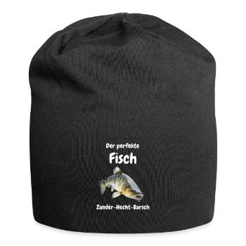 Perche de brochet Mélange de pêcheur de pêche au poisson - Bonnet en jersey - noir - Devant