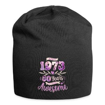 April 1973 Born 50 years birthday woman - Jersey Beanie - black - Front