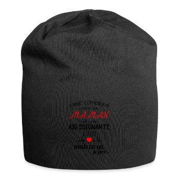pas parfaite aide-soignante;cadeau aide soignante - Bonnet en jersey - noir - Devant